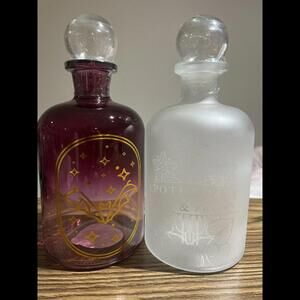 Glass Purple & White Apothecary Bottle Set DD01B17006